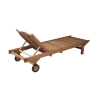 Teak-Gartenliege mit Rädern und ausziehbarem Tisch Carloforte Rabatte