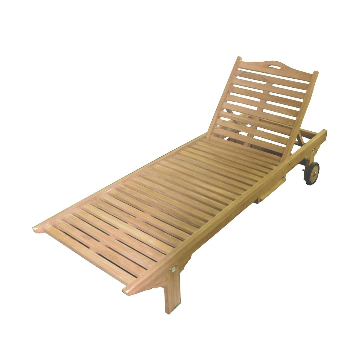 Teak-Gartenliege mit Rädern und ausziehbarem Tisch Carloforte