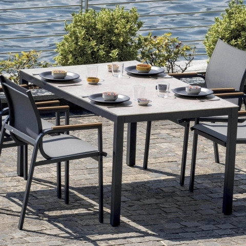 Garten-Set mit Glastisch und 4 Stühlen Tarquinia Aktion