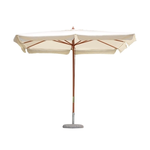 Rechteckiger Garten-Sonnenschirm 3x4 mit Holzmittelmast Seyram Aktion