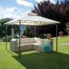 Gartenpavillon aus Eisen 3x3 Ecru Anthrazit Illinois Verkauf