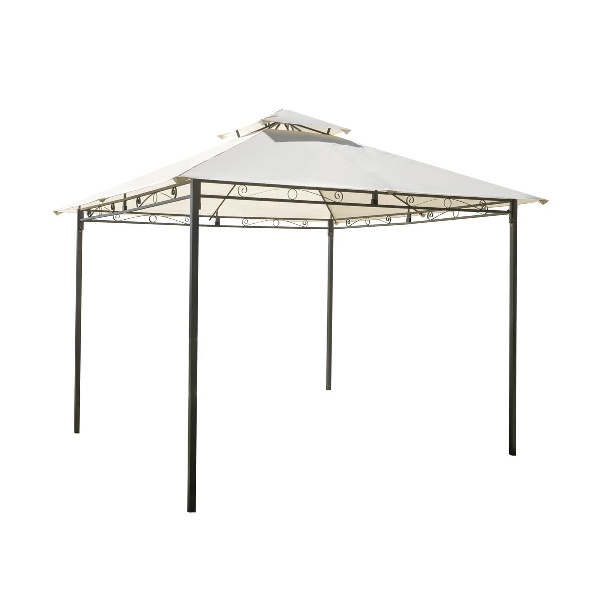 Gartenpavillon aus Eisen 3x3 Ecru Anthrazit Illinois