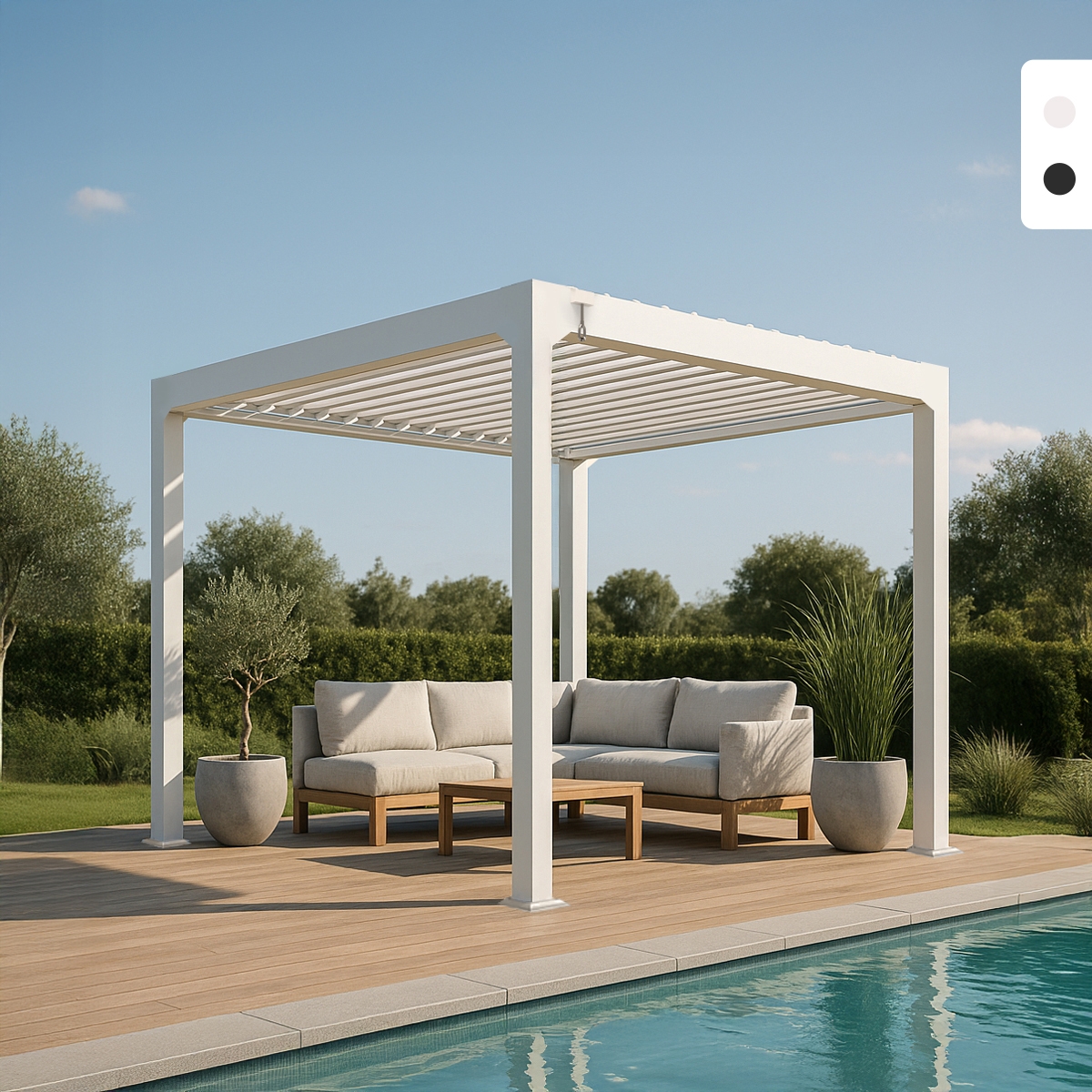 Bioklimatische Garten Pergola 3x3m manuell Aluminium Guadalupe