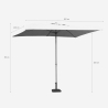 Rechteckig Café Hotel Gartenschirm 3x2 Sonnenschirm Alu mittelmast Eden