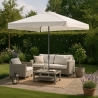 Rechteckig Café Hotel Gartenschirm 3x2 Sonnenschirm Alu mittelmast Eden