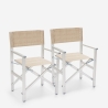 2er Set klappbare Strandstühle Klappstühle aus Aluminium Regista Gold 