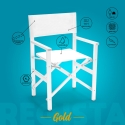 Klappbarer Strandstuhl Klappstuhl in Weiß aus Aluminium Regista Gold