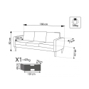 Moderner 3-Sitzer-Sofa mit Holzoptik-Beinen Ramsey 