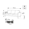 Moderner 3-Sitzer-Sofa mit Holzoptik-Beinen Ramsey 