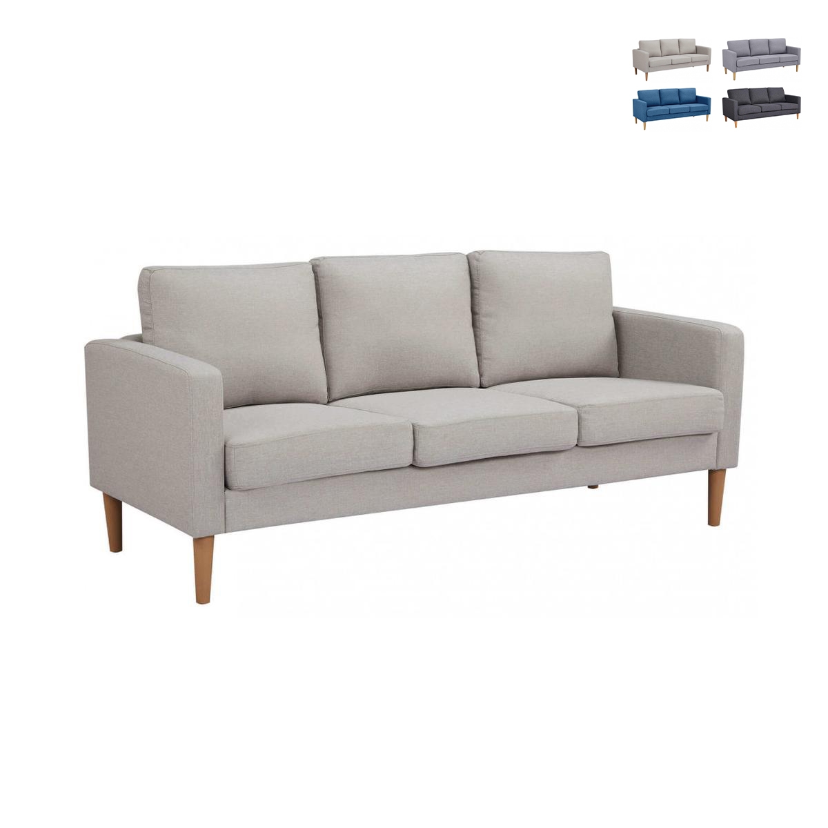 Moderner 3-Sitzer-Sofa mit Holzoptik-Beinen Ramsey