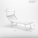 4er Set Sonnenliegen Luxus Italienischen Strandliegen mit Dach Italia 