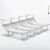 4er Set Sonnenliegen Luxus Italienischen Strandliegen mit Dach Italia Auswahl
