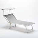 4er Set Sonnenliegen Luxus Italienischen Strandliegen mit Dach Italia 