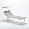 4er Set Sonnenliegen Luxus Italienischen Strandliegen mit Dach Italia 