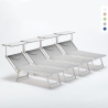 4er Set Sonnenliegen Luxus Italienischen Strandliegen mit Dach Italia Aktion