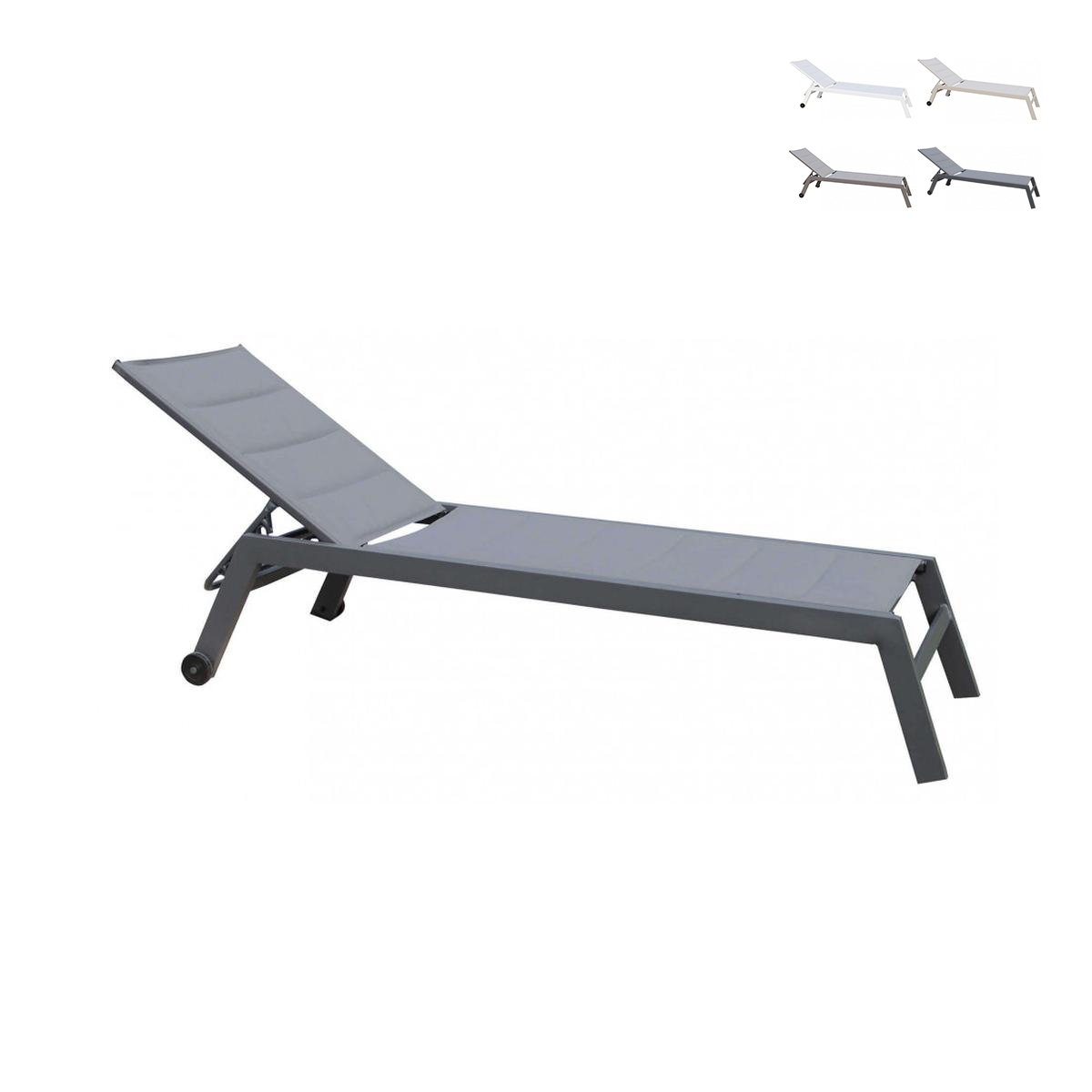 Gartenliege mit Rädern aus Aluminium Formentera