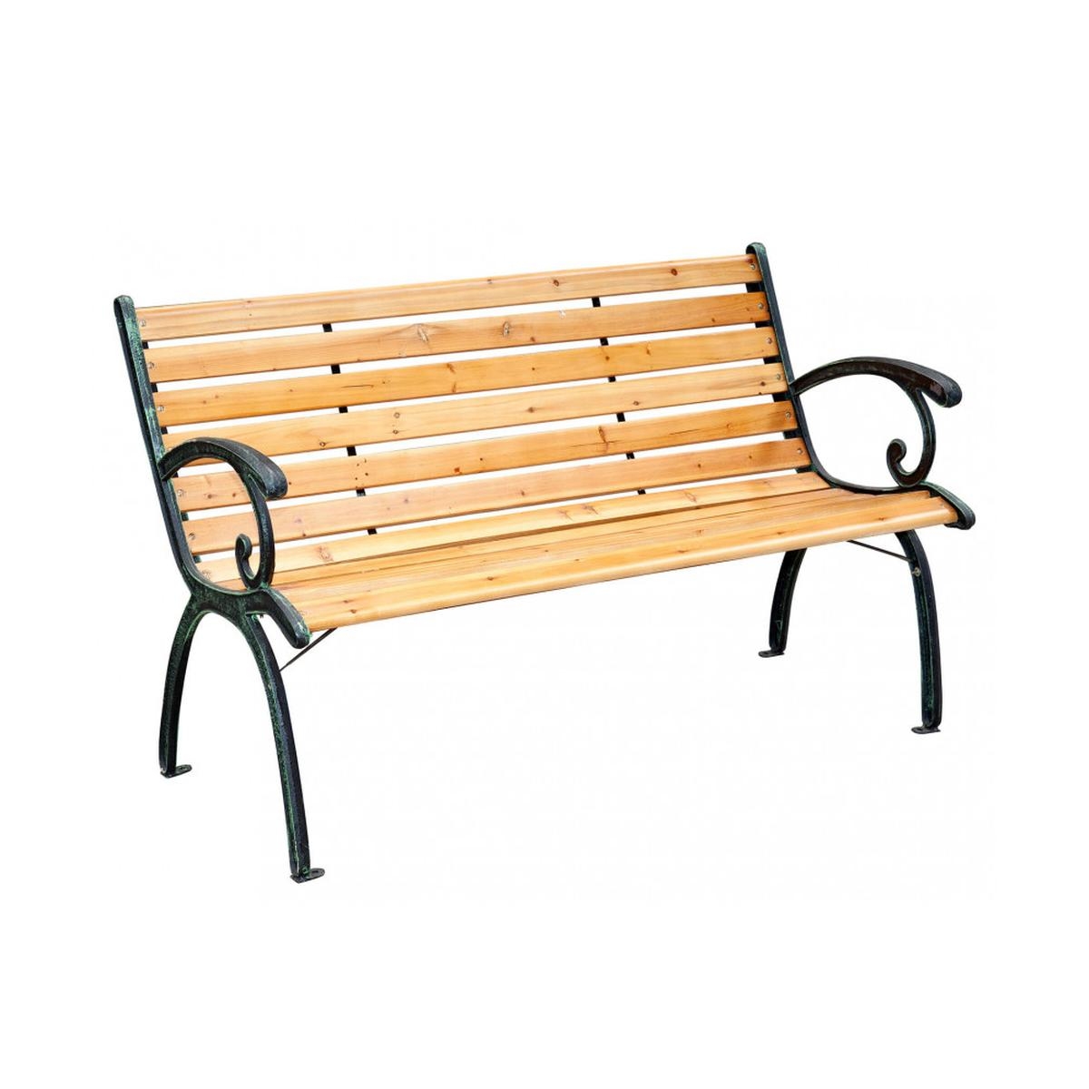 Gartenbank aus Holz und Gusseisen 2-Sitzer Real