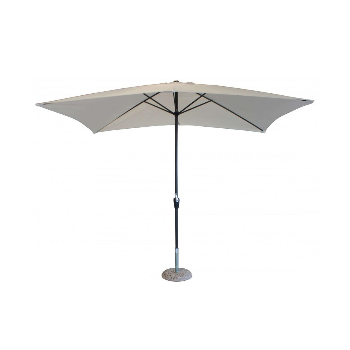 Garten-Sonnenschirm 2x3m in weißem Polyester Poly