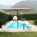 Garten-Sonnenschirm 2x3m in weißem Polyester Poly Verkauf