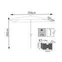 Garten-Sonnenschirm 2x3m in weißem Polyester Poly Rabatte
