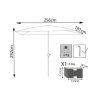 Garten-Sonnenschirm 2x3m in weißem Polyester Poly Rabatte