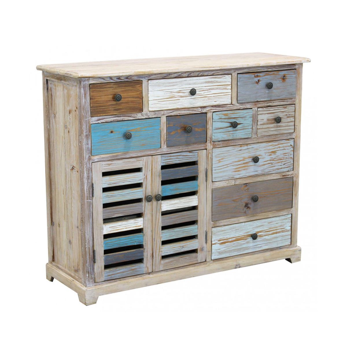 Shabby-Chic Kommode in Holz Multicolor Greg