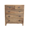 Farley Kommode aus naturbelassenem Holz für das Schlafzimmer mit 5 Schubladen Angebot