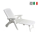Weißes klappbares Gartenbett aus Kunststoff mit Rädern Cancun Angebot
