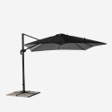 Gartenschirm mit verstellbarem Arm aus Aluminium mit dezentraler Stange 3x3m Paradise Noir Auswahl