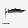 Gartenschirm mit verstellbarem Arm aus Aluminium mit dezentraler Stange 3x3m Paradise Noir Auswahl