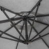 Gartenschirm mit verstellbarem Arm aus Aluminium mit dezentraler Stange 3x3m Paradise Noir 