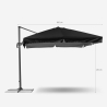 Gartenschirm mit verstellbarem Arm aus Aluminium mit dezentraler Stange 3x3m Paradise Noir 