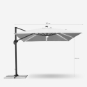 Ampelschirm 3m anti uv Pendelschirm mit Solar-Led-Licht Alu Paradise 