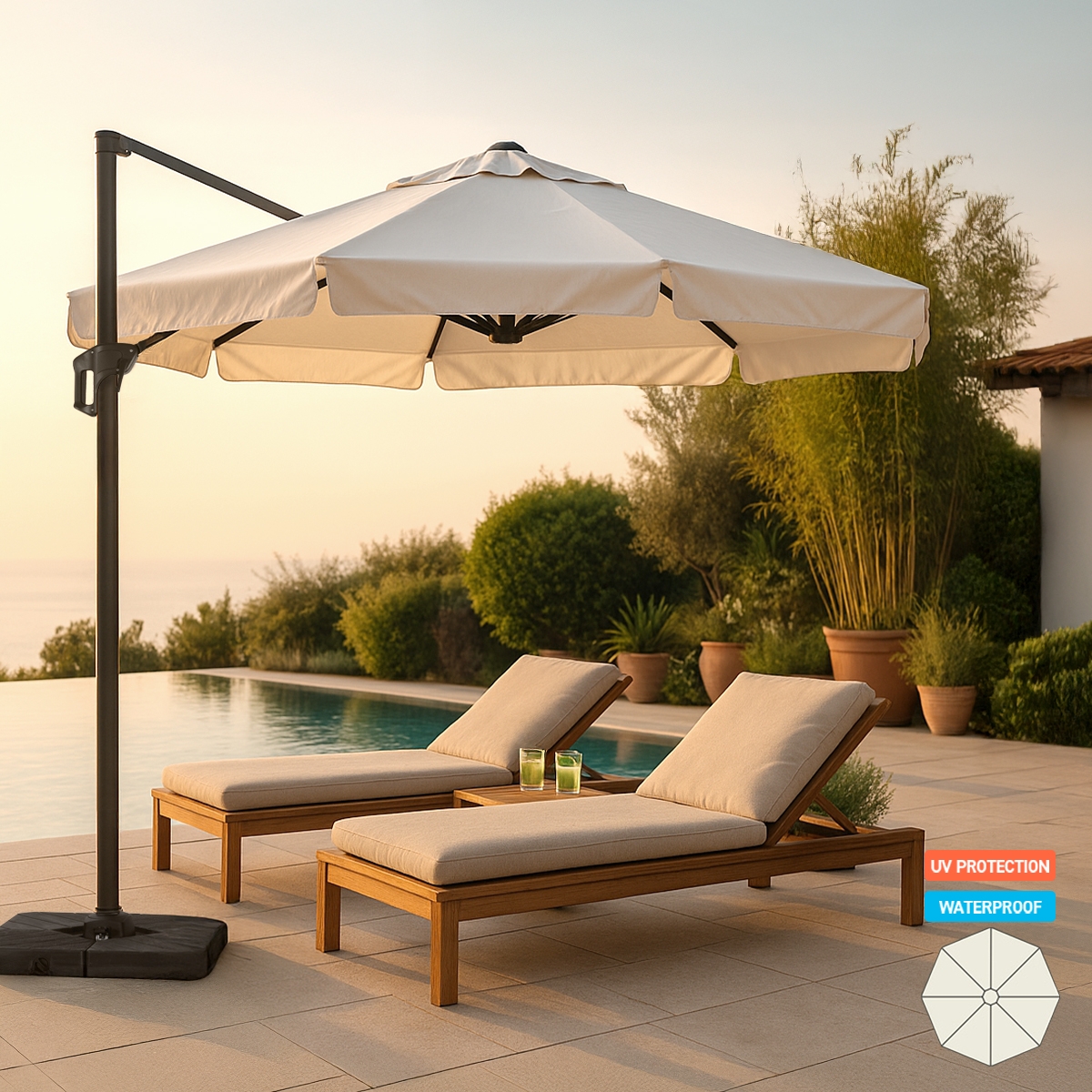 Boracay Ampelschirm Sonnenschirm Gartenschirm 3x3 Aktion