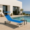 2 Sonnenliegen aus Aluminium mit Räder Garten Pool Alabama Angebot