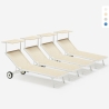 4 Sonnenliegen Strandliegen aus Aluminium mit Rollen für Garten Swimming Pool Alabama Aktion