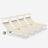 4 Sonnenliegen Strandliegen aus Aluminium mit Rollen für Garten Swimming Pool Alabama 