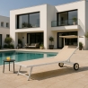 4 Sonnenliegen Strandliegen aus Aluminium mit Rollen für Garten Swimming Pool Alabama Sales