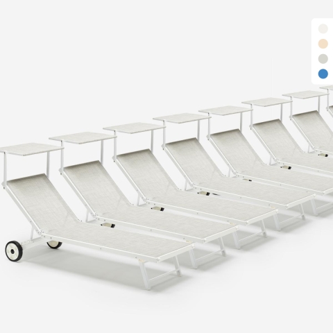 20 Sonnenliegen Strandliege aus Aluminium mit Rollen für Garten Swimmingpool Alabama Aktion