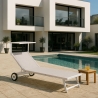 20 Sonnenliegen Strandliege aus Aluminium mit Rollen für Garten Swimmingpool Alabama Angebot