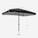 3x2m rechteckiger Aluminium-Gartenschirm mit Mittelstange Eden Noir Eigenschaften