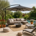 Gartenschirm 3 Meter exzentrisch Aluminium achteckig Bar Hotel Fan Noir Eigenschaften