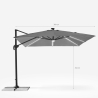 Sonnenschirm Ampelschirm verstellbarer Arm mit LED-Solarlicht 3x3m Paradise Brown Light 