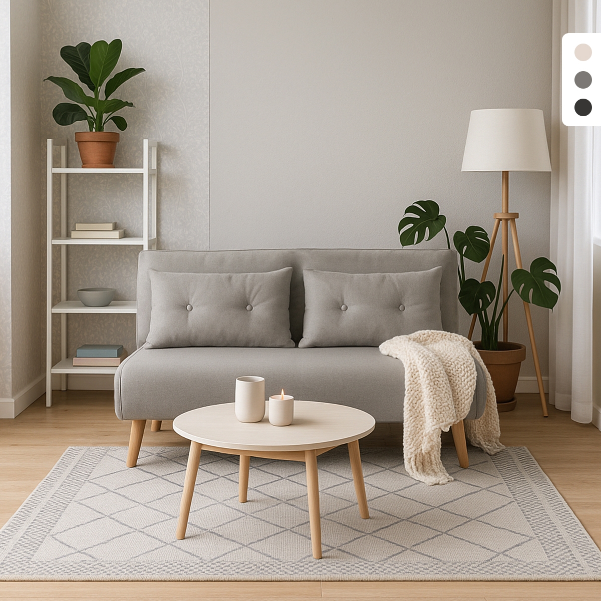 2-Sitzer Schlafsofa skandinavischer Stil aus Stoff Elettra