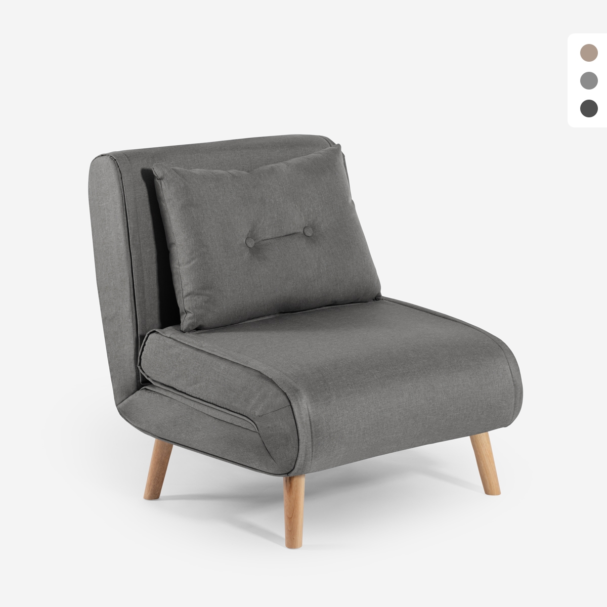 Klappsessel Bett Stoff mit Holzfüßen Miriam
