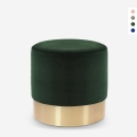 Niedriger runder gepolsterter Samt Hocker Pouf Design Rossetto Aktion