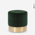 Niedriger runder gepolsterter Samt Hocker Pouf Design Rossetto Aktion