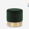 Niedriger runder gepolsterter Samt Hocker Pouf Design Rossetto Aktion