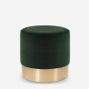 Niedriger runder gepolsterter Samt Hocker Pouf Design Rossetto Katalog