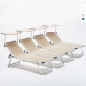 4er Set Nettuno Aluminium Sonnenliegen mit verstellbarem Sonnendach Aktion